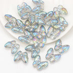 Plating Butterfly Glass Beads 17x10mm Iridescent Detailed Wings 10pcs 9