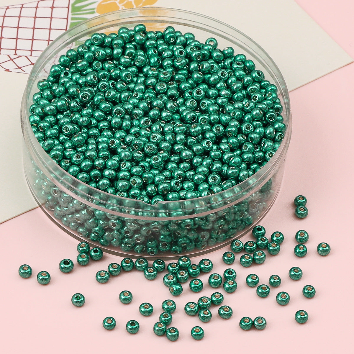 Metallic Seed Glass Beads 2mm Premium Colorful Shimmering 3000pcs 15