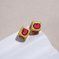 Tiny Cartoon Pattern Printed Acrylic Square Beads 10mm Glossy 30pcs 10