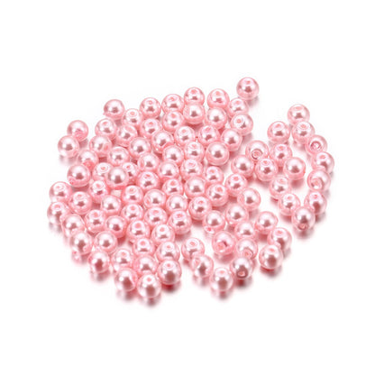 Pearl Glass Beads 8mm Imitation Smooth Glossy Mixed Colors 100pcs 34