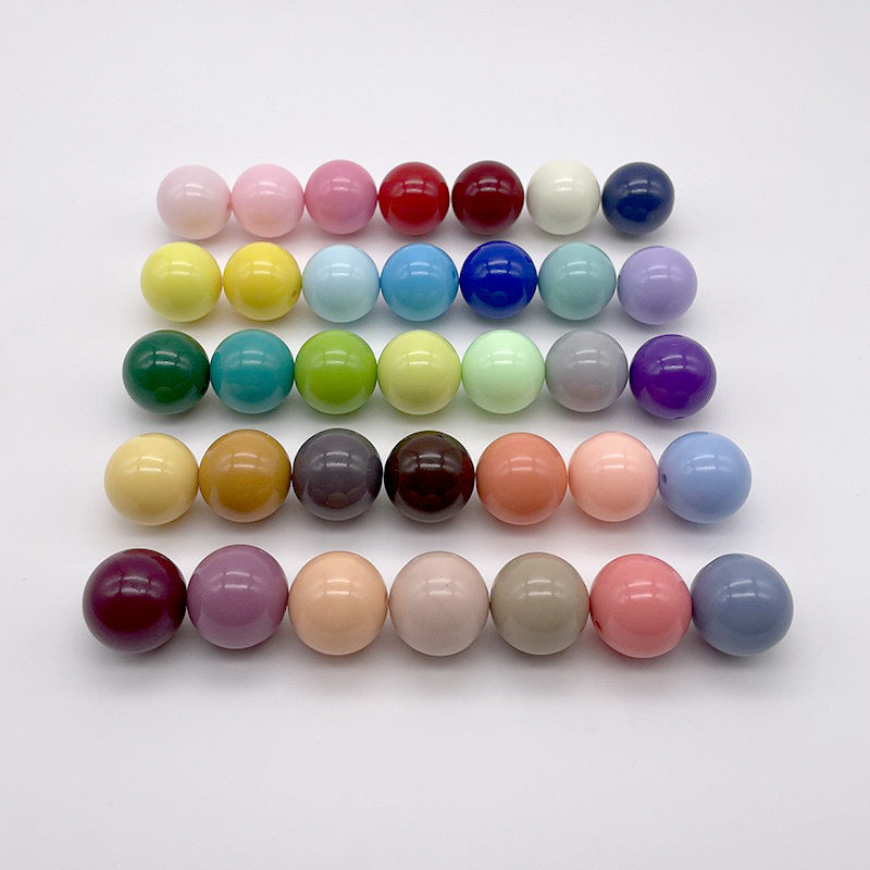 Opaque Bubblegum Beads 20mm Solid Color Glossy Mixed 113pcs 3