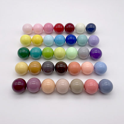 Opaque Bubblegum Beads 20mm Solid Color Glossy Mixed 113pcs 3
