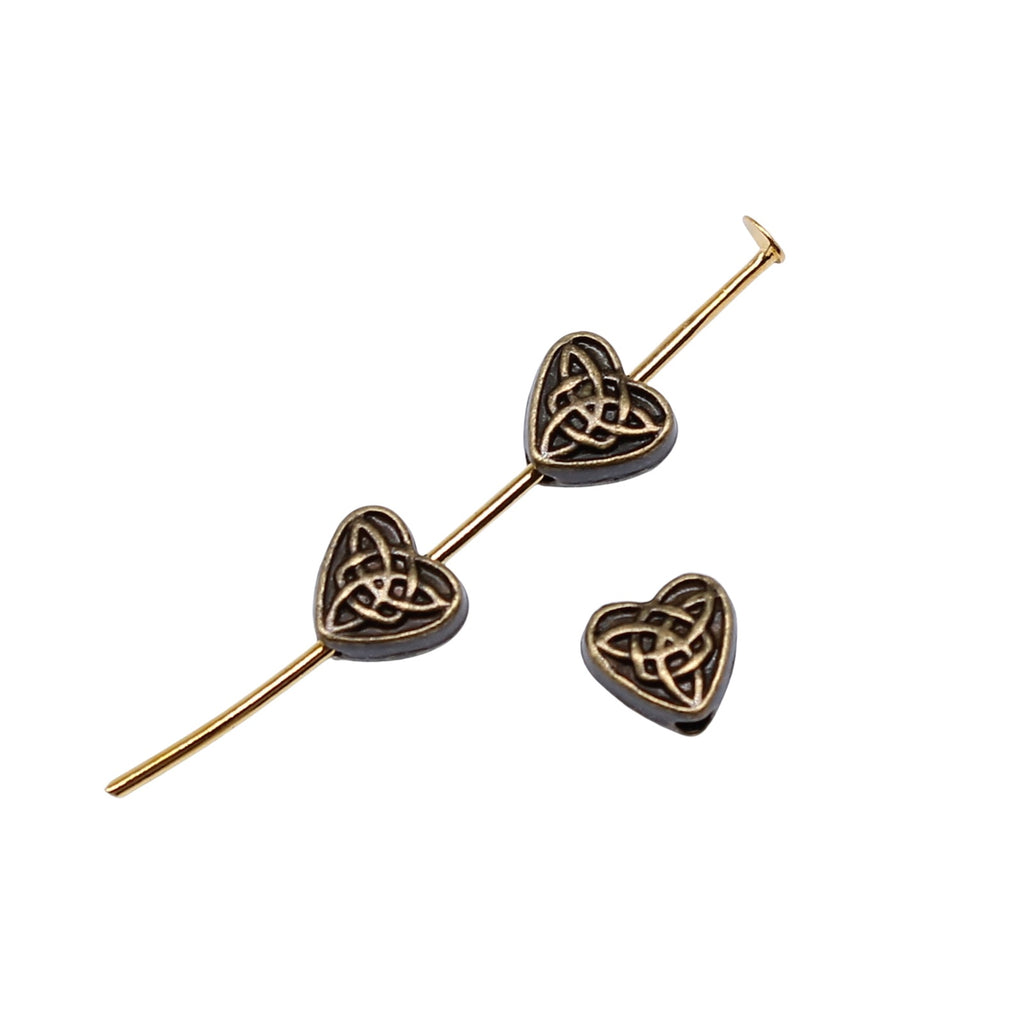 Heart Flat Metal Beads 5mm Geometric Pattern Zinc Alloy 80pcs 5