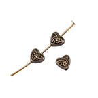 Heart Flat Metal Beads 5mm Geometric Pattern Zinc Alloy 80pcs 5