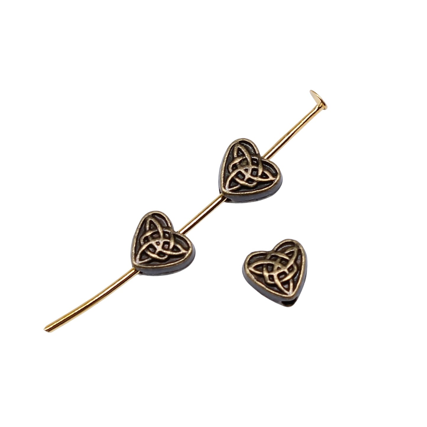 Heart Flat Metal Beads 5mm Geometric Pattern Zinc Alloy 80pcs 5