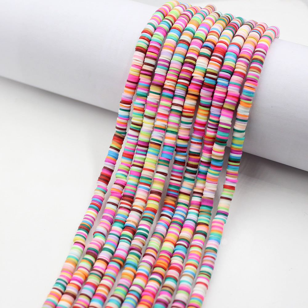 Flat Clay Beads 6mm Colorful Polymer Spacer Disc 10strands 36
