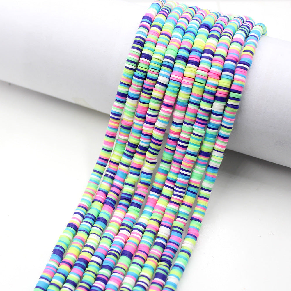 Flat Disc Clay Beads 6mm Colorful Matte Polymer 10strands 35