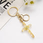 Handmade Acrylic Flower Cross Keychain Creative Pastel Colors 13