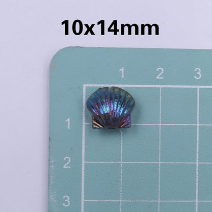 Transparent Shell Resin Beads 14mm Iridescent Multicolor 50pcs 9
