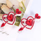 Cupid's Heart Alloy Rhinestone Full Heart Arrow Focal Beads 2pcs 7