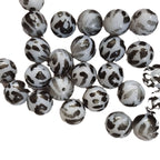 Jelly Bubblegum Beads 20mm White Leopard Print Glossy 10pcs 4