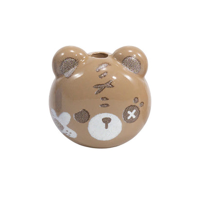 Cartoon Character Bear Head Acrylic Beads 17mm Colorful 10pcs 31