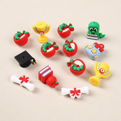 Silicone 3D Focal Beads Graduation Season Bachelor Hat Trophy