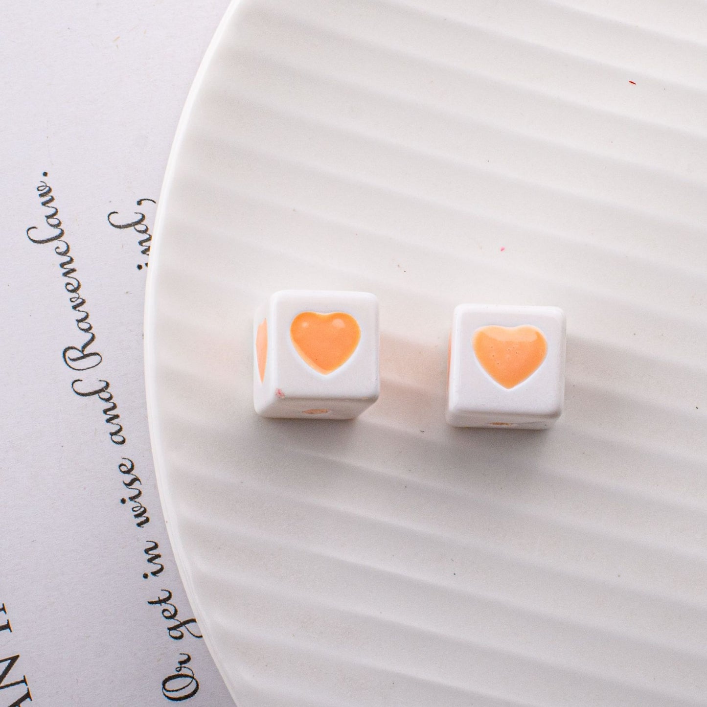 Warm Winter Color Series Heart Acrylic Square Beads 12.5mm 20pcs 12