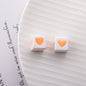 Warm Winter Color Series Heart Acrylic Square Beads 12.5mm 20pcs 12