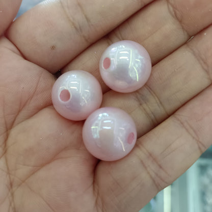 Pearl Round Acrylic Beads 16mm Glossy Pastel Tones 100pcs 3