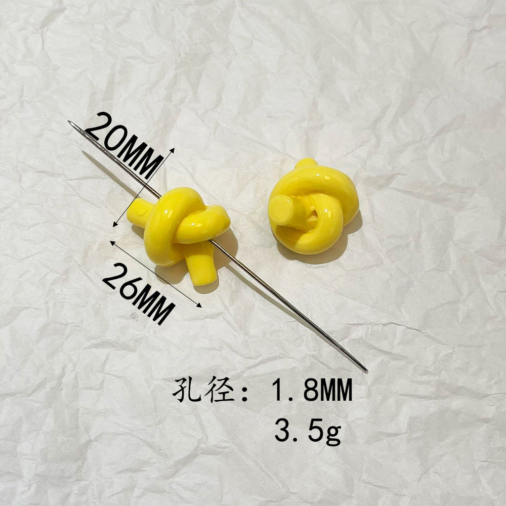 Painted Twist Knot Acrylic Beads 26mm Candy Color Glossy 50pcs 10