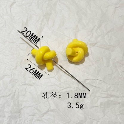 Painted Twist Knot Acrylic Beads 26mm Candy Color Glossy 50pcs 10
