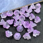 Wind Chime Flower Glass Beads 12mm Transparent Pink 50pcs 21