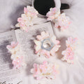Gradient Flower Resin Barrel Beads 18mm Iridescent Shimmer 5pcs 6