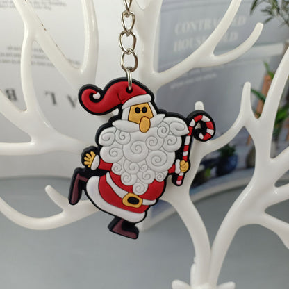 Cartoon Christmas Silicone Keychain Santa Claus Holiday Characters 10