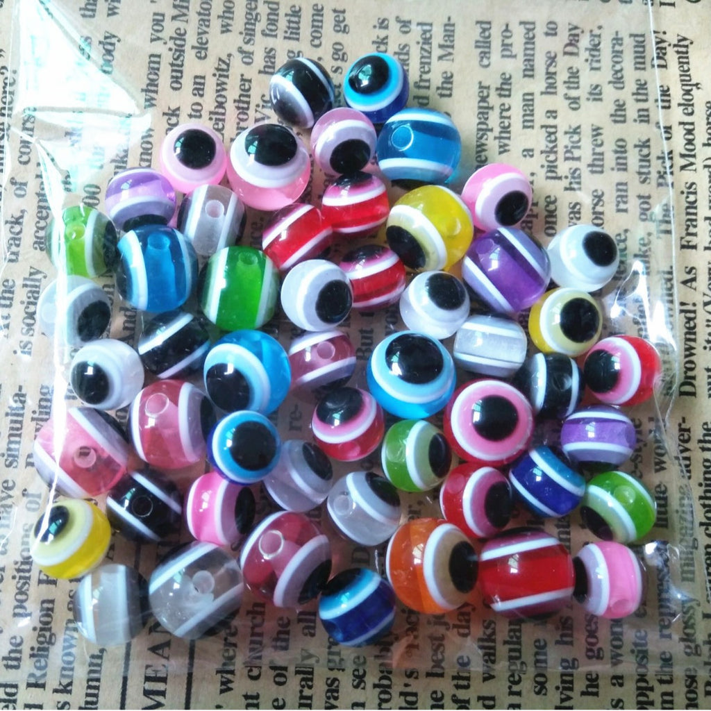 Striped Evil Eye Resin Beads 6-12mm Glossy Multicolor 500pcs 3