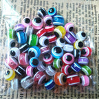 Striped Evil Eye Resin Beads 6-12mm Glossy Multicolor 500pcs 3