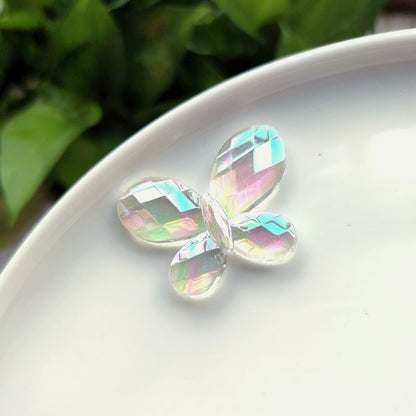 Transparent Butterfly Acrylic Beads 12.4-33mm AB Plating 50pcs 5