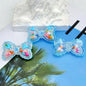 Hand Painted Bow Acrylic Beads 40mm Colorful Heart Design 5pcs 12