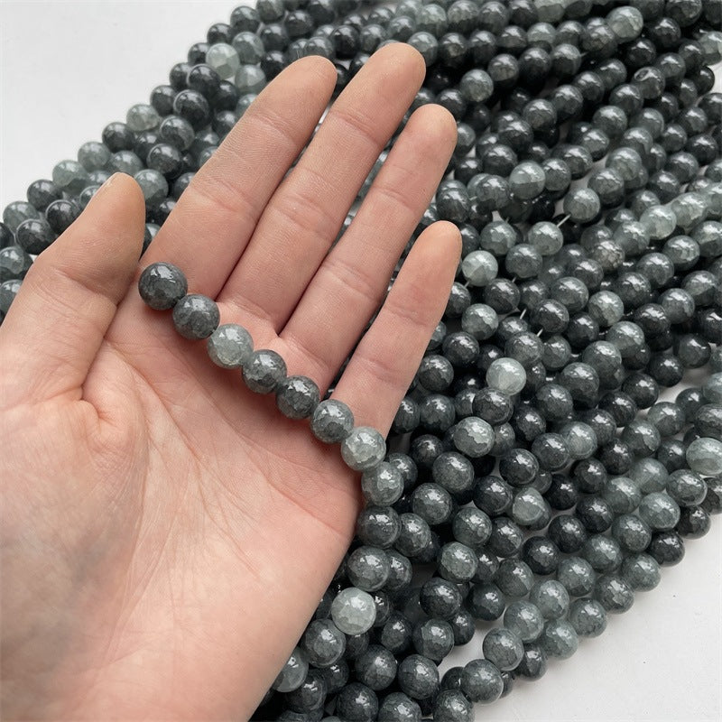 Crackle Round Glass Beads 10mm Ice Cracked Imitation Jade 40pcs 13