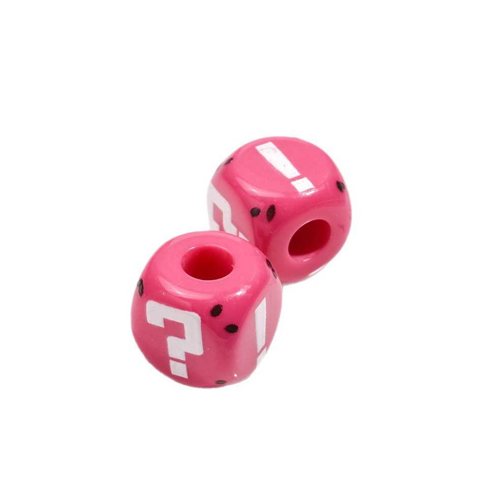 Painted Square Acrylic Beads 11mm Large Hole Question Mark 50pcs 5