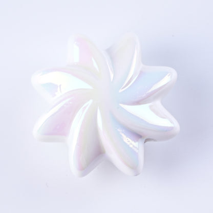 Plating Whirlwind Cookie Acrylic Beads 20mm 27mm Solid Colors 50pcs 6