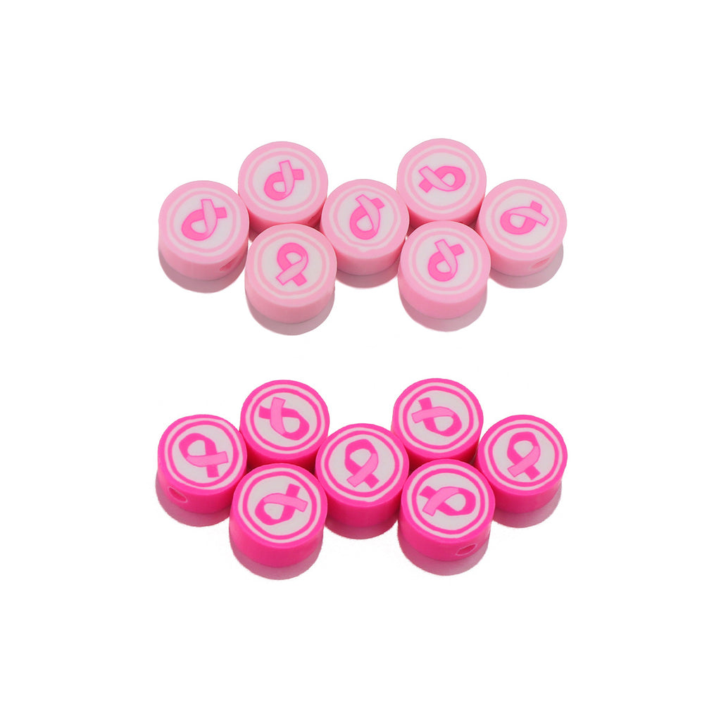 Flat Clay Beads 9mm Ribbon Polymer 100pcs 5