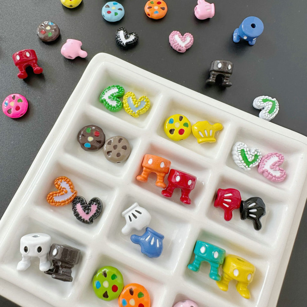 Baking Painted Series Metal Beads Colorful Glossy Alloy 20pcs