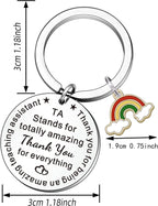 Apple Rainbow Keychain Stainless Steel Teacher Gift Charm 4