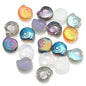 Electroplated Flat Spiral Shell Glass Beads 12mm Iridescent 30pcs 3