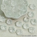 Tiny Flower Glass Beads 16mm Clear Translucent Mixed Colors 50pcs 6