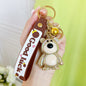 Acrylic Cartoon Bear Keychain Electroplated Finish Cute Charm 6