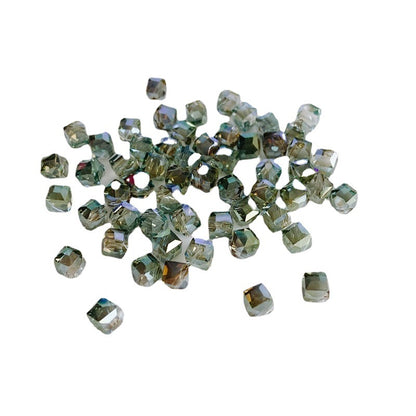 Geometric Square Glass Beads 5mm Transparent Perforated 10pcs 4