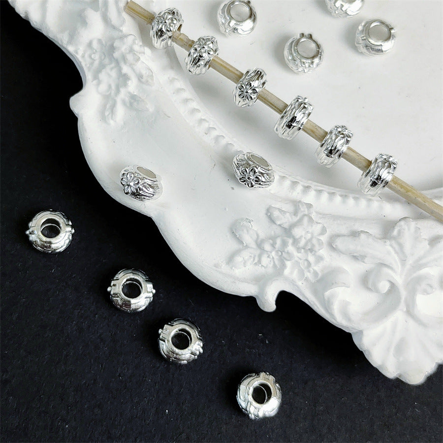 Alloy Flower Spacer Beads 7mm Symmetrical Tibetan Style 150pcs 3