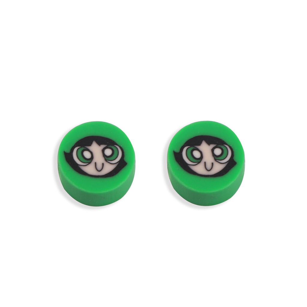 Flat Clay Beads 9mm Power Puff Girl Polymer Colorful 100pcs 6