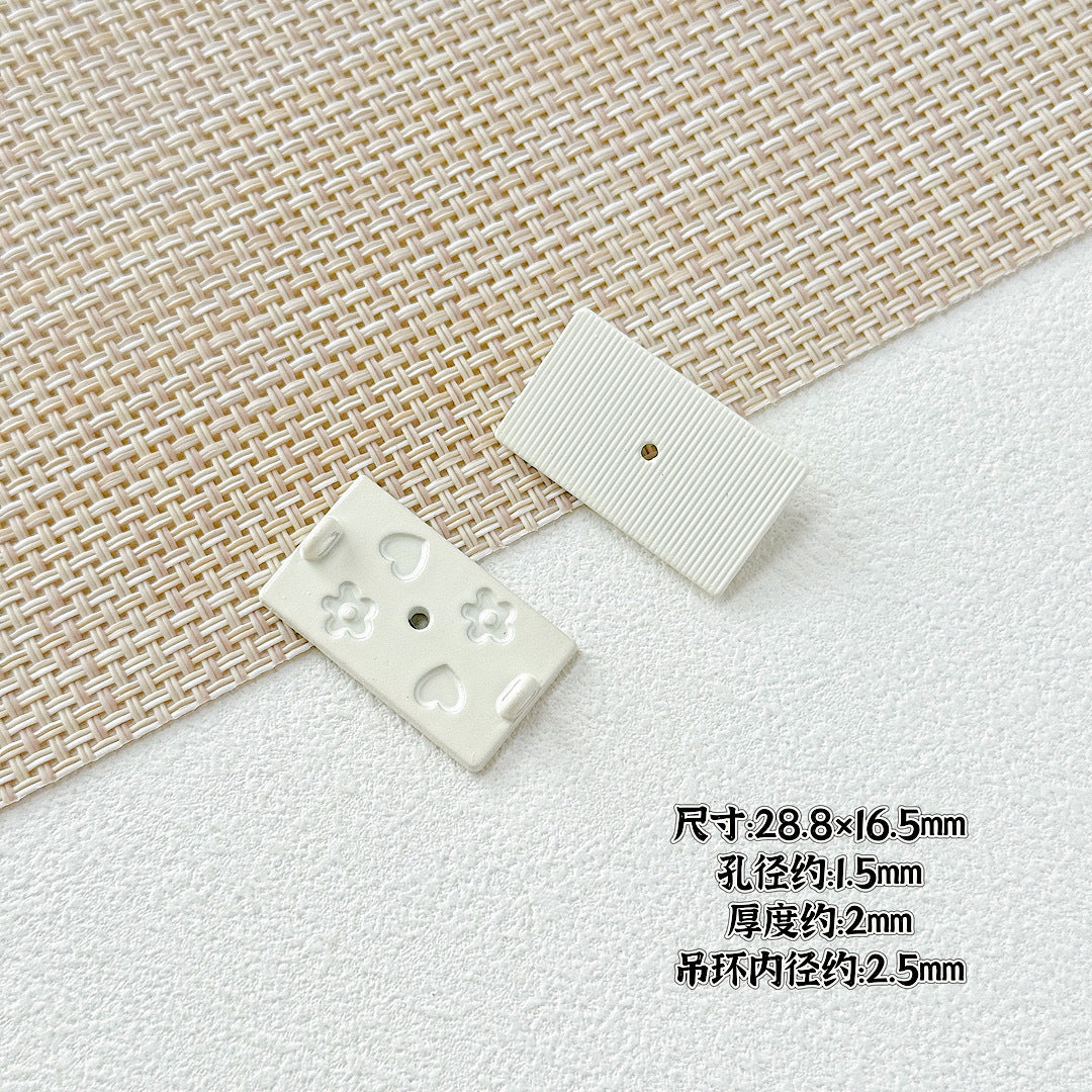 Painted Rainbow and Swing Plate Metal Beads 43mm 28mm Baking Finish 10pcs 9