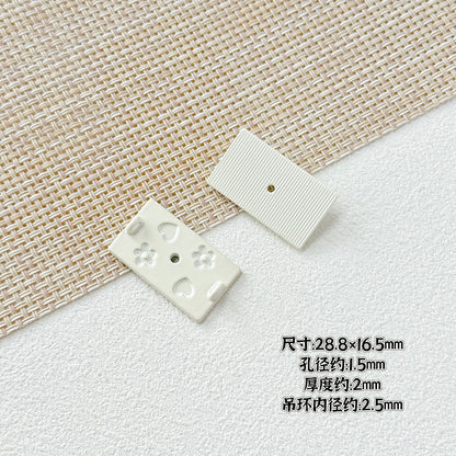Painted Rainbow and Swing Plate Metal Beads 43mm 28mm Baking Finish 10pcs 9