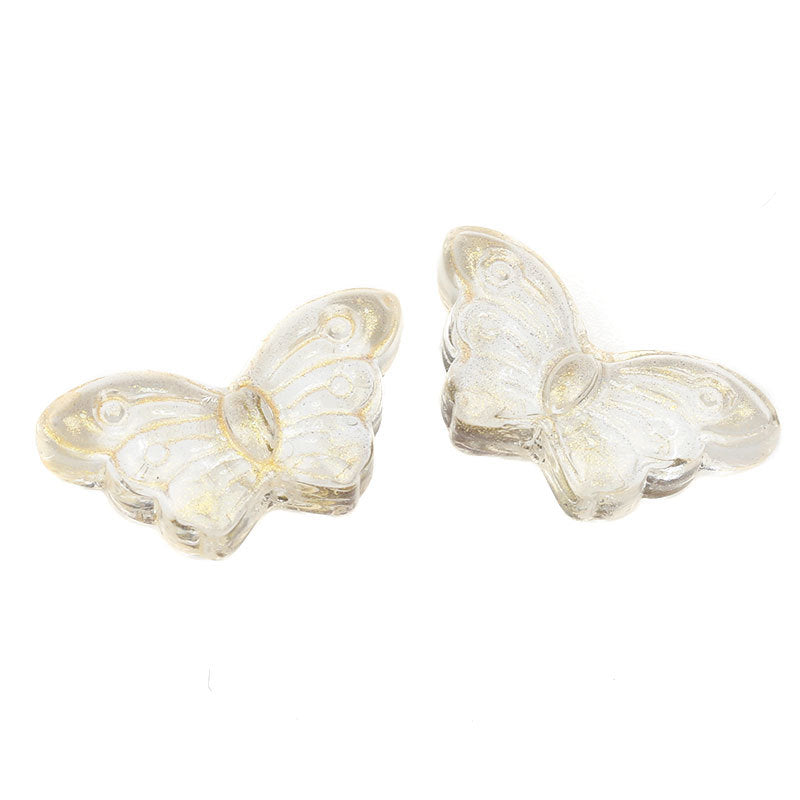 Electroplated Butterfly Glass Beads 8mm x 15mm Shimmering Colors 100pcs 8