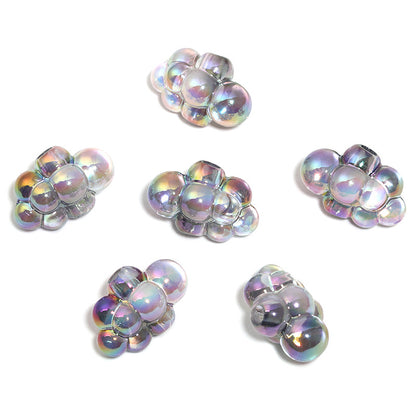 Plating 3D Cloud Acrylic Beads 16x24mm Transparent Iridescent 50pcs 10