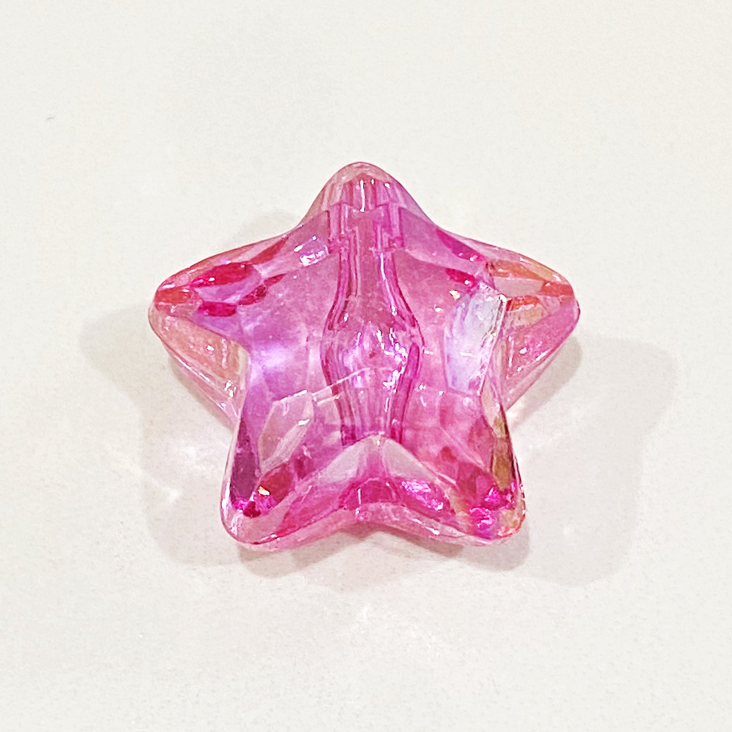 Clear Heart and Star Acrylic Beads 17-20mm Iridescent AB Coated 20pcs 9