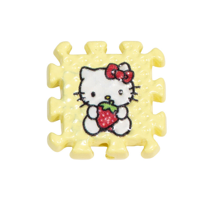 Hello KT Puzzle Acrylic Square Beads 18mm Colorful 10pcs 16
