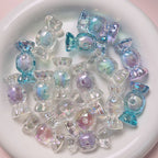Transparent Candy Acrylic Beads 15x31mm Glossy Pastel 10pcs