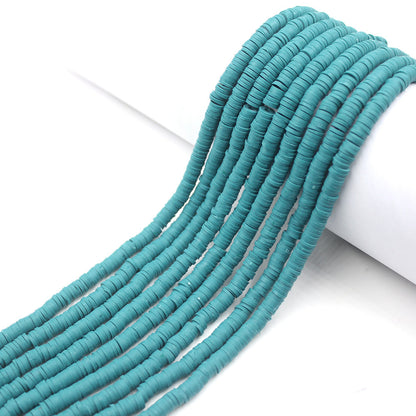 Flat Clay Beads 6mm Solid Color Polymer Spacer Discs 10strands 33