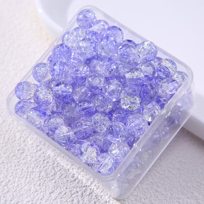 Gradient Crackle Round Glass Beads 10mm Vibrant Mixed Colors 60pcs 15
